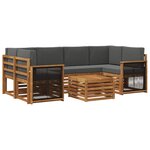 vidaXL Ensemble de canapés d'extérieur 7 pc Naturel et Anthracite