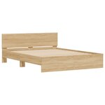 vidaXL Cadre de lit avec tête de lit et LED chêne sonoma 160x200 cm
