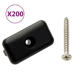 vidaXL Clips de fixation et vis 200 Pièces Plastique et inox 304