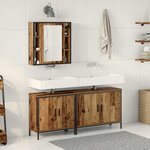 vidaXL Ensemble de mobilier de salle de bain avec étagère 3 Pièces Marron