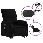 vidaXL Fauteuil inclinable de massage électrique Noir Tissu