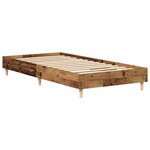 vidaXL Cadre de lit sans matelas vieux bois 75x190 cm bois ingénierie