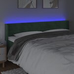 vidaXL Tête de lit à LED Vert foncé 203x16x78/88 cm Velours