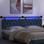 vidaXL Tête de lit suspendue Avec lumière LED Bleu Velours