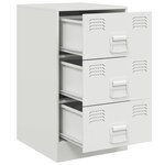 vidaXL Table de chevet blanc 34 5x39x62 cm acier