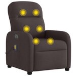 vidaXL Fauteuil de massage inclinable électrique Marron foncé Tissu