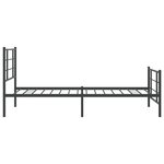 vidaXL Cadre de lit métal sans matelas avec pied de lit noir 107x203cm