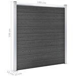 vidaXL Ensemble de panneau de clôture WPC 1045x186 cm Noir
