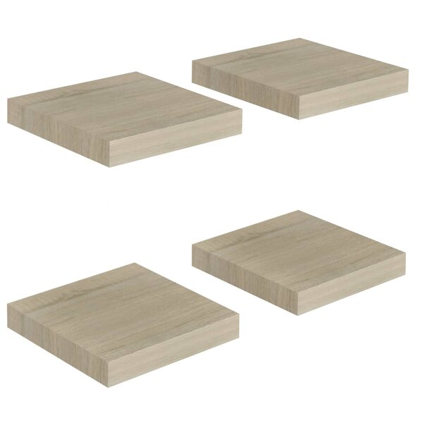 vidaXL Étagères murales flottantes 4 Pièces chêne 23x23 5x3 8 cm MDF