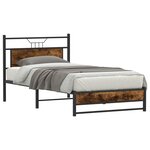 vidaXL Cadre de lit sans matelas chêne fumé 100x200 cm bois ingénierie