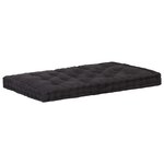 vidaXL Coussins de plancher de palette lot de 2 Coton Noir