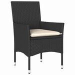 vidaXL Ensemble de salle à manger pour jardin 5 Pièces Noir Poly rotin