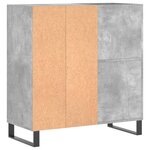 vidaXL Armoire à disques gris béton 84 5x38x89 cm bois d'ingénierie