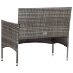 vidaXL Salon de jardin 4 Pièces avec coussins résine tressée gris