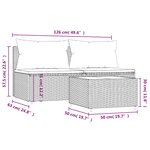 vidaXL Salon de jardin 3 Pièces avec coussins Noir Résine tressée