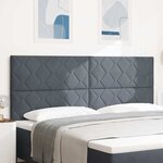 vidaXL Tête de lit LED style blocs de diamant  gris foncé  200 cm  en velours.