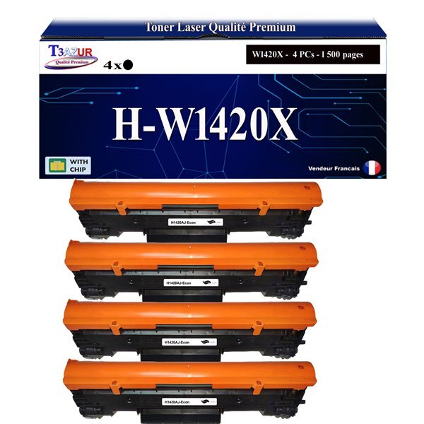 T3AZUR -4x Toners compatibles avec HP W1420X (142X) pour HP LaserJet M109  M109w M110  M110w M111 M111w  M112 M112w