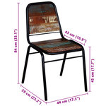 vidaXL Chaises à manger lot de 2 bois de récupération massif