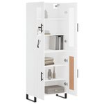vidaXL Buffet haut Blanc 69 5x34x180 cm Bois d'ingénierie