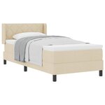 vidaXL Lit à ressorts avec tête de lit Crème 200 x 90 cm tissu
