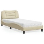 vidaXL Lit avec matelas Hvar crème 80x200 cm tissu