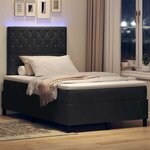 vidaXL Lit à ressorts avec matelas Noir 120 x 200 cm Velours