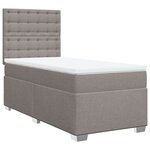 vidaXL Sommier à lattes de lit avec matelas Taupe 80x200 cm Tissu