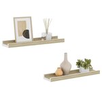 vidaXL Étagères murales 2 Pièces blanc et chêne sonoma 40x9x3 cm