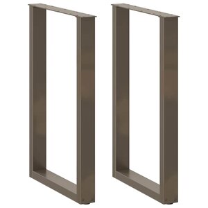 vidaXL Pieds de table de bar en U 2 pièces Acier naturel 60 x (90-91) cm Acier