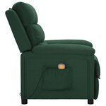 vidaXL Fauteuil de massage Vert foncé Tissu