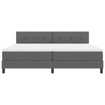 vidaXL Lit à ressorts avec matelas Gris foncé 200 x 200 cm tissu