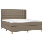 vidaXL Sommier à lattes de lit avec matelas Taupe 160x200 cm Tissu