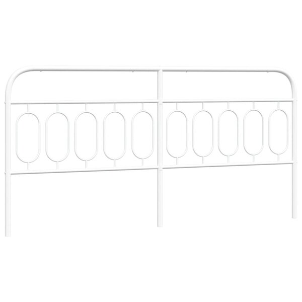 vidaXL Tête de lit métal blanc 200 cm
