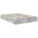 vidaXL Lit de Rangement Gris béton 150 x 200 cm Bois d'ingénierie