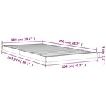 vidaXL Cadre de lit blanc 100x200 cm bois de pin massif