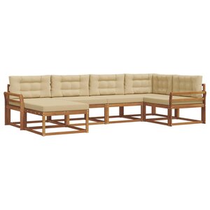 vidaXL Ensemble de canapés d'extérieur 6 pc Naturel et Beige