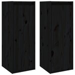 vidaXL Armoires murales 2 Pièces Noir 30x30x80 cm Bois de pin massif