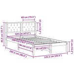 vidaXL Cadre de lit avec tête de lit Noir 120 x 200 cm Pin massif
