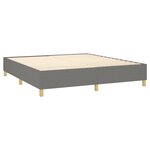 vidaXL Sommier à lattes de lit avec matelas Gris foncé 160x200cm Tissu