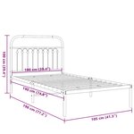 vidaXL Cadre de lit métal sans matelas avec tête de lit noir 100x190cm