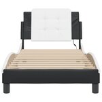 vidaXL Cadre de lit avec LED sans matelas Zadar noir et blanc 100x200 cm
