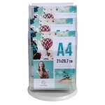 Distributeur De Prospectus Tourniquet De Table 6 Compartiments A4 - Cristal - Exacompta