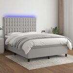 vidaXL Sommier à lattes de lit et matelas et LED Gris clair 140x200 cm
