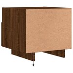 vidaXL Armoires de chevet avec lumières LED 2 Pièces chêne marron