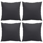 vidaXL Coussins de canapé lot de 4 noir 40x40 cm tissu