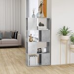 vidaXL Bibliothèque/Séparateur de pièce Gris béton 60x24x124 5 cm