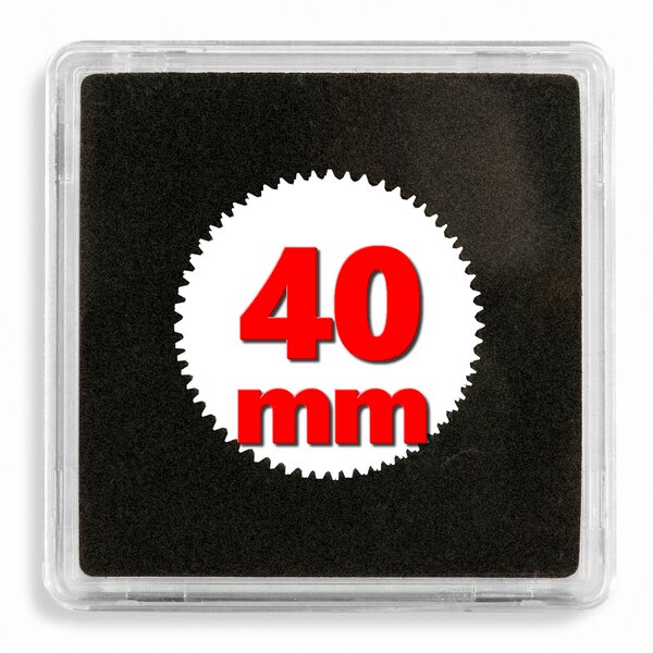 Capsules numismatiques carrées Quadrum 40mm. Paquet - 10 capsules