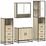 vidaXL Ensemble de meubles de salle de bain 4 Pièces chêne sonoma