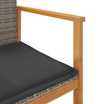 vidaXL Chaises de jardin coussins lot de 2 gris résine tressée et bois