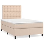 vidaXL Sommier à lattes de lit matelas cappuccino 120x190cm similicuir
